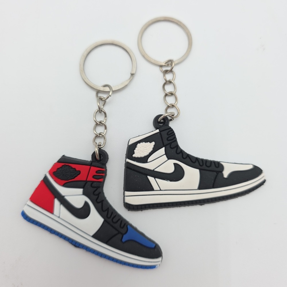 Brand New! Set Of 2‐ Air Jordan 1 Mini Sneaker 2D Rubber 2" Keychains